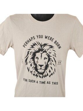 Jewish T Shirt Mens Size Small Beige Esther 4:14 Born For Such A Time